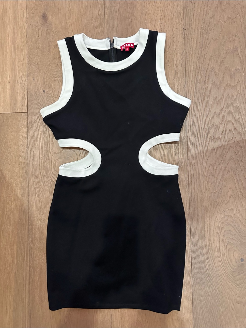 STAUD Black and White Cutout Mini Dress for Kids